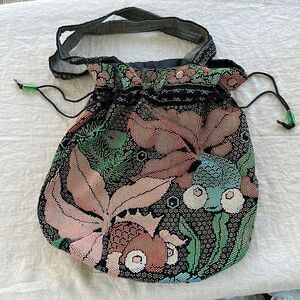 Vintage Angel Fish Floral 1970’s Beaded Bag